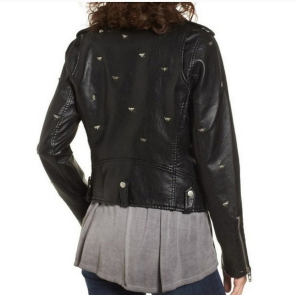 Blank NYC Black Dragonfly Vegan Leather Moto Jacket Size XS - Picture 4 of 9